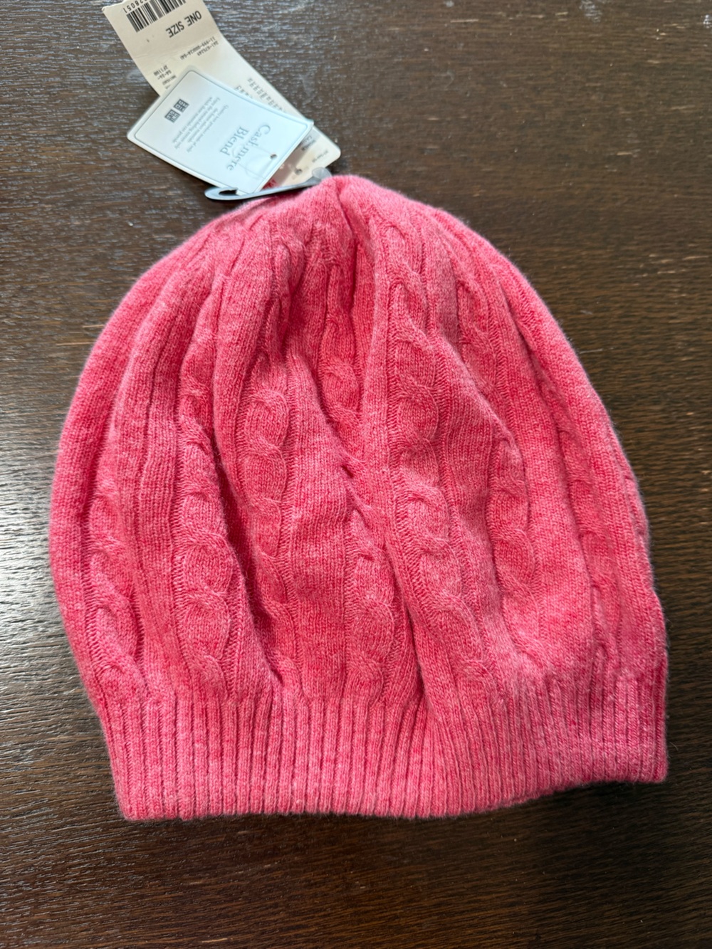 Women’s Cable Knit Cashmere Blend Beanie - Rose